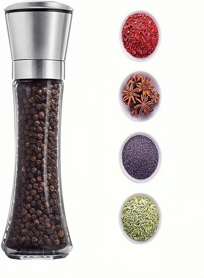 innhom Beautiful Stainless Steel Salt & Pepper Grinders Refillable Set - Salt/Spice Shakers with Adjustable Coarse Mills - Easy Clean Ceramic Grinders (Set of 2) - Image 2